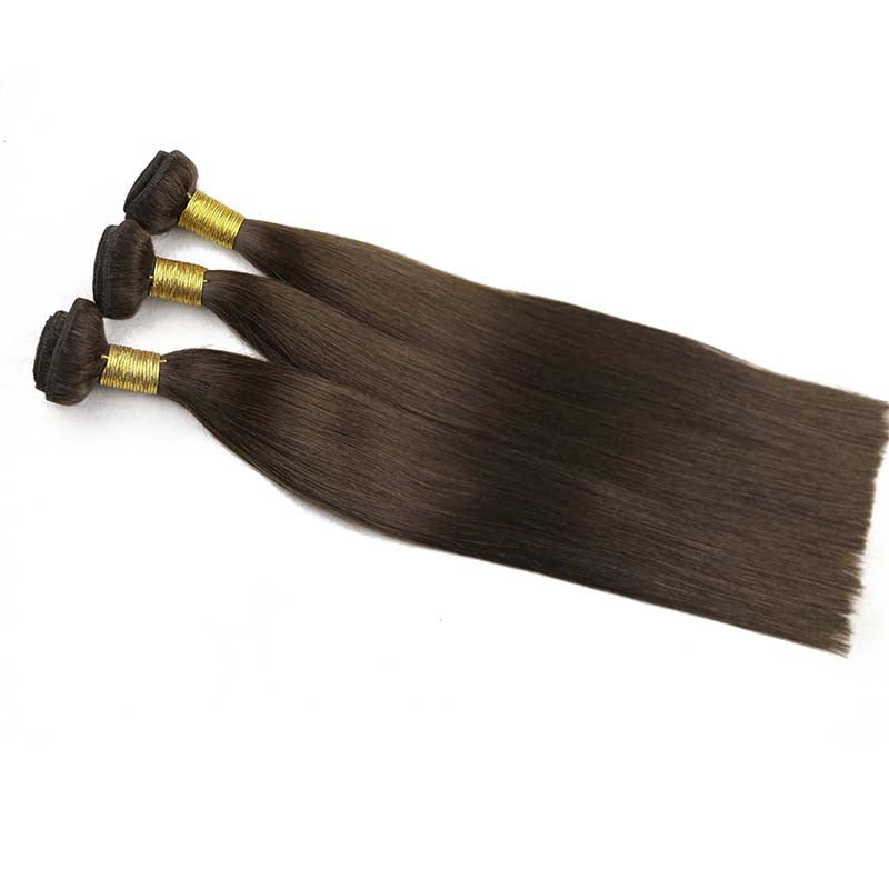 Bronzed Brown Machine Hair Weft Remy Hair Extensions