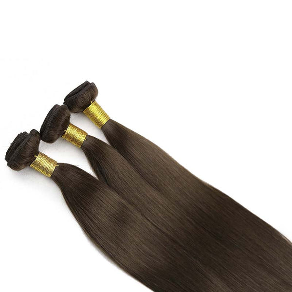 Dark Brown Machine Hair Weft Remy Hair Extensions