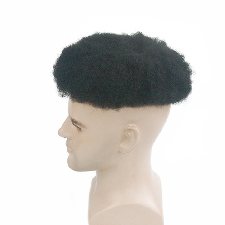 Afro Curl Toupee for Men with Dye after Front Hair Replacement System