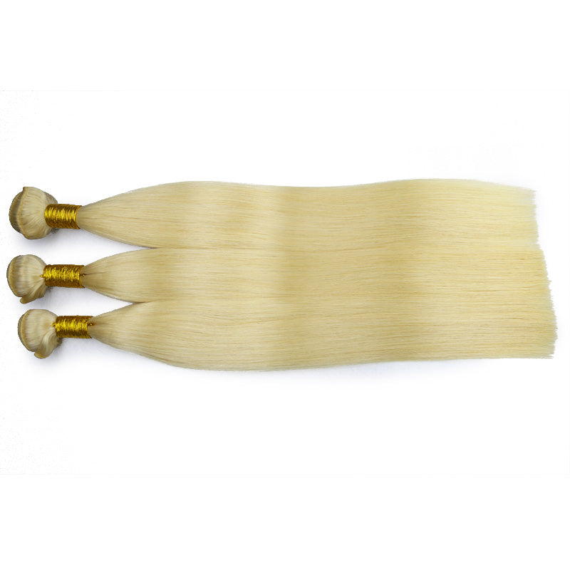 Light Blonde Machine Hair Weft Remy Hair Extensions