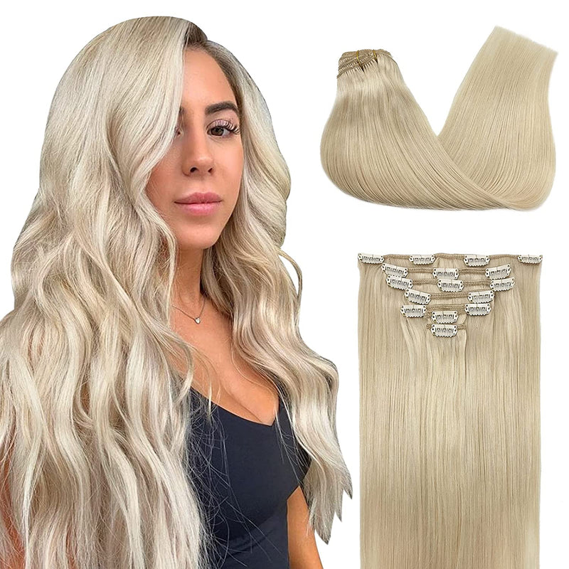 Ash Blonde to Golden Blonde and Platinum Blonde Clip In Remy Hair Extensions