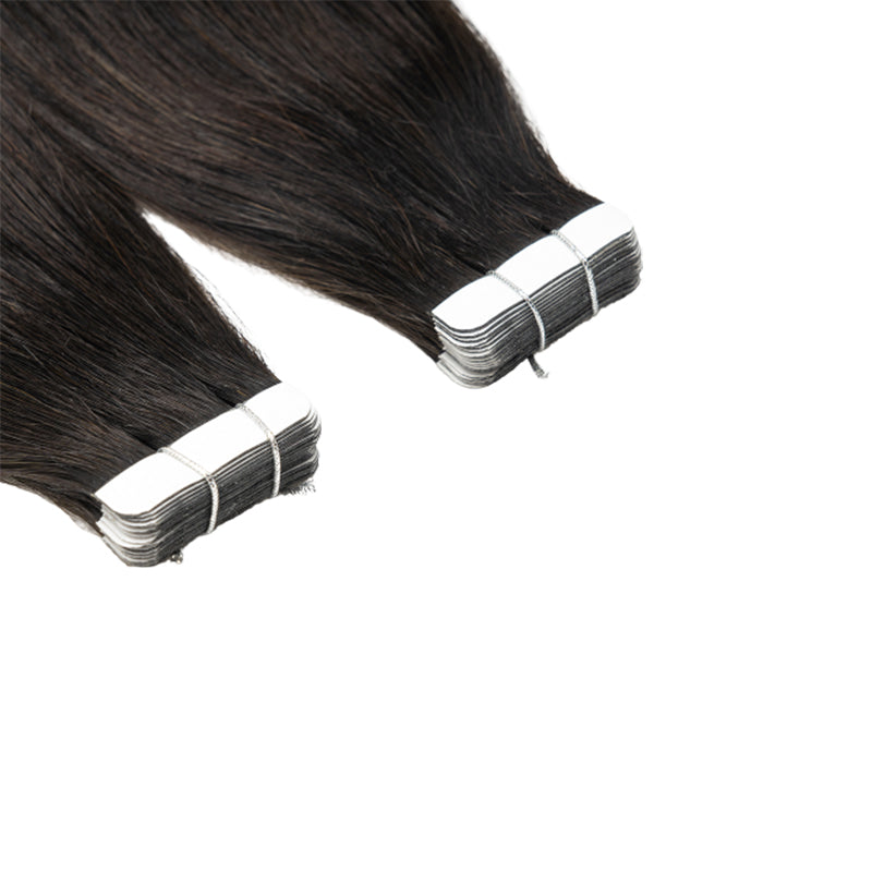 Natural Black Tape In Remy Hair Extensions