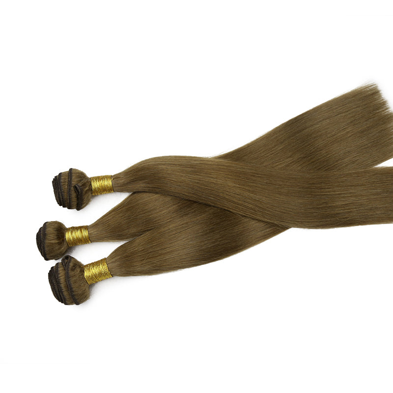 Bronzed Brown Machine Hair Weft Remy Hair Extensions