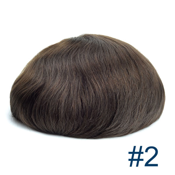Human Hair Toupee For Men Thin Skin V-looped Hair Replacement
