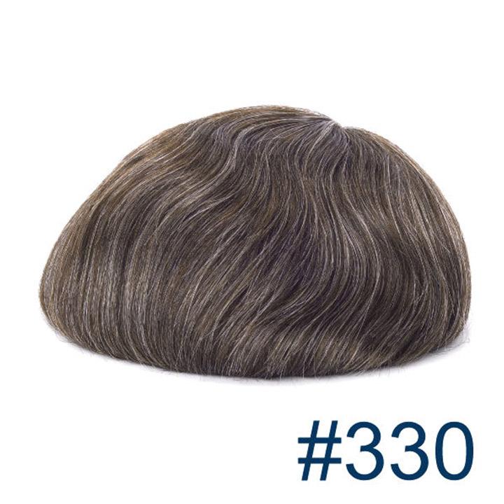 Human Hair Replacement System Thin Skin 0.08mm Single Knot Toupee